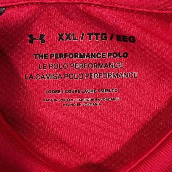 Under Armour Men Performance Blocked Golf Polo Shirt UPF40‎ Ref Orange Size 2XL - Picture 5 of 7